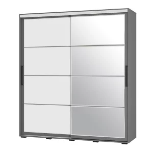 Шкаф-купе 2-х створчатый Крафт-6 с зеркалом графит